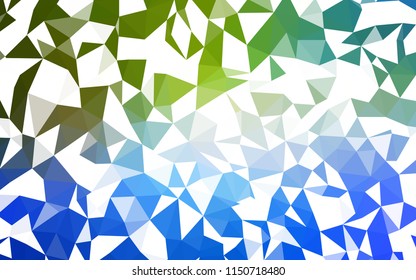 Light Blue, Green vector low poly layout. Colorful illustration in polygonal style with gradient. Polygonal design for your web site.