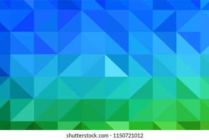 Light Blue, Green vector low poly texture. Modern abstract illustration with triangles. Brand new design for your business.