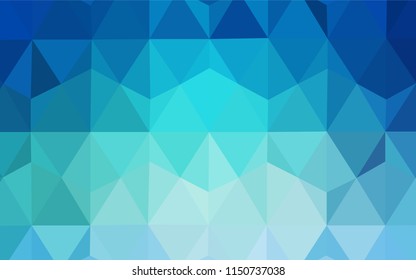 Light Blue, Green vector low poly texture. A sample with polygonal shapes. Triangular pattern for your design.