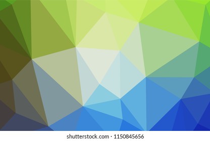 Light Blue, Green vector low poly cover. Creative illustration in halftone style with triangles. Textured pattern for your backgrounds.