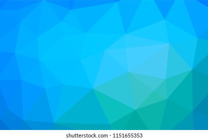 Light Blue, Green vector low poly layout. Shining illustration, which consist of triangles. A completely new template for your business design.