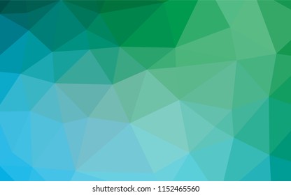 Light Blue, Green vector low poly cover. A sample with polygonal shapes. The best triangular design for your business.