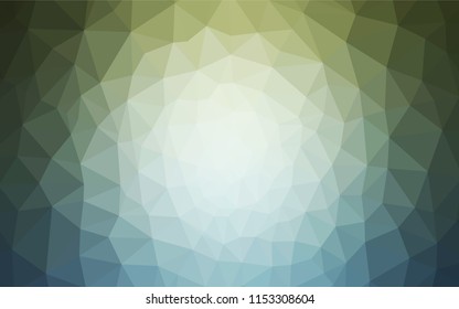 Light Blue, Green vector low poly cover. Shining polygonal illustration, which consist of triangles. A completely new design for your leaflet.
