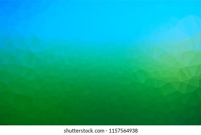 Light Blue, Green vector low poly cover. Colorful illustration in abstract style with gradient. The best triangular design for your business.