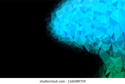 Light Blue, Green vector low poly texture. Triangular geometric sample with gradient.  Triangular pattern for your business design.