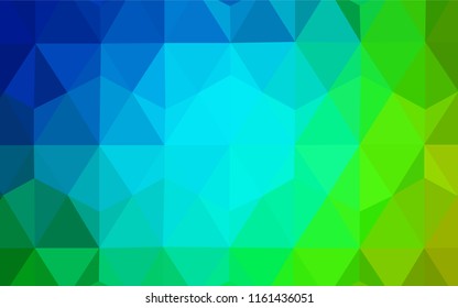 Light Blue, Green vector low poly cover. Polygonal abstract illustration with gradient. Brand new style for your business design.