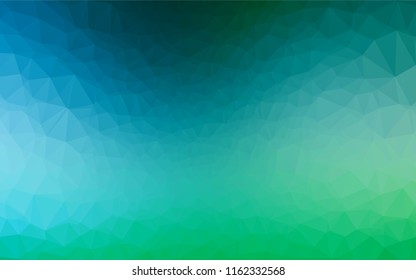 Light Blue, Green vector low poly cover. Creative geometric illustration in Origami style with gradient. A new texture for your design.