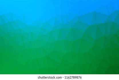 Light Blue, Green vector low poly cover. A vague abstract illustration with gradient. The textured pattern can be used for background.