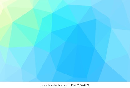 Light Blue, Green vector low poly cover. Polygonal abstract illustration with gradient. Textured pattern can be used for background.