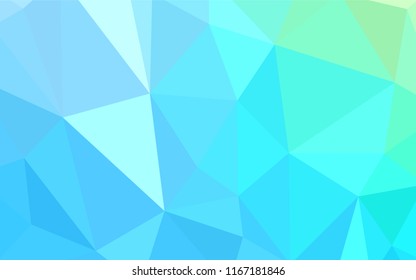 Light Blue, Green vector low poly cover. Creative geometric illustration in Origami style with gradient. Best triangular design for your business.