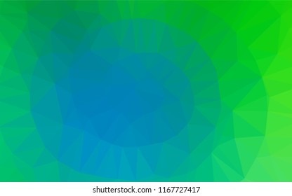 Light Blue, Green vector low poly texture. Geometric illustration in Origami style with gradient.  Brand new design for your business.