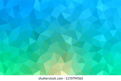 Light Blue, Green vector low poly cover. Colorful illustration in abstract style with triangles. Best triangular design for your business.