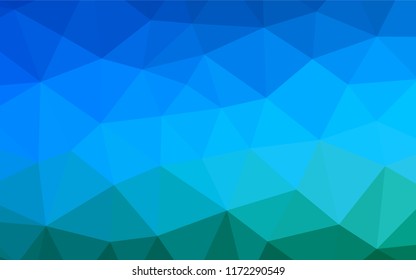 Light Blue, Green vector low poly cover. Creative geometric illustration in Origami style with gradient. A completely new template for your business design.