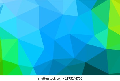 Light Blue, Green vector low poly texture. Polygonal abstract illustration with gradient. A completely new design for your leaflet.