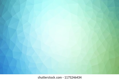 Light Blue, Green vector low poly layout. Geometric illustration in Origami style with gradient.  Triangular pattern for your design.