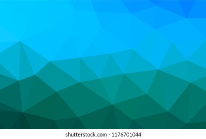 Light Blue, Green vector low poly cover. Brand new colored illustration in blurry style with gradient. The polygonal design can be used for your web site.