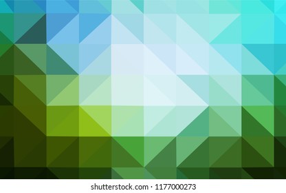 Light Blue, Green vector low poly layout. Creative illustration in halftone style with triangles. Best triangular design for your business.