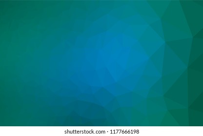 Light Blue, Green vector low poly texture. Geometric illustration in Origami style with gradient.  The textured pattern can be used for background.