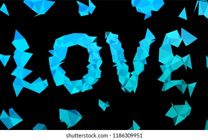Light Blue, Green vector low poly cover. Creative geometric illustration in Origami style with gradient. The textured pattern can be used for background.