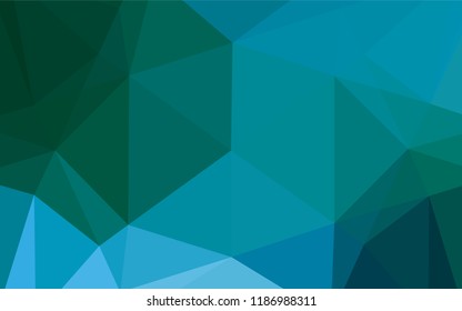 Light Blue, Green vector low poly cover. Shining illustration, which consist of triangles. A completely new design for your business.