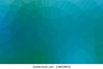 Light Blue, Green vector low poly texture. Triangular geometric sample with gradient.  The textured pattern can be used for background.