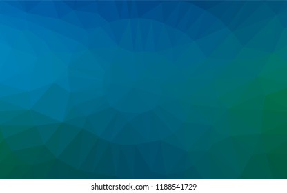 Light Blue, Green vector low poly cover. Brand new colored illustration in blurry style with gradient. A completely new template for your business design.