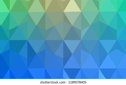 Light Blue, Green vector low poly texture. Polygonal abstract illustration with gradient. A completely new design for your leaflet.
