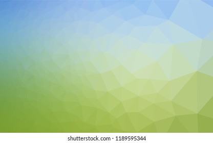Light Blue, Green vector low poly texture. Brand new colored illustration in blurry style with gradient. The polygonal design can be used for your web site.