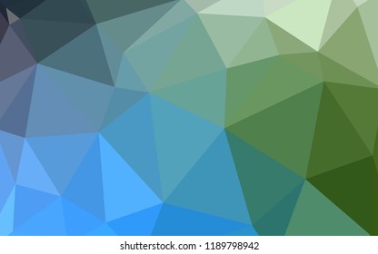 Light Blue, Green vector low poly cover. Shining polygonal illustration, which consist of triangles. Textured pattern for your backgrounds.