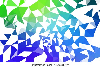 Light Blue, Green vector low poly texture. Colorful illustration in abstract style with triangles. Template for cell phone's backgrounds.