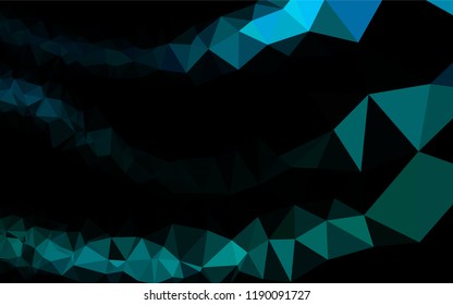 Light Blue, Green vector low poly cover. Shining illustration, which consist of triangles. A completely new design for your business.
