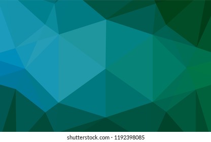 Light Blue, Green vector low poly texture. Shining illustration, which consist of triangles. The elegant pattern can be used as part of a brand book.