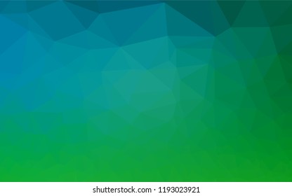 Light Blue, Green vector low poly layout. Triangular geometric sample with gradient.  A completely new template for your business design.
