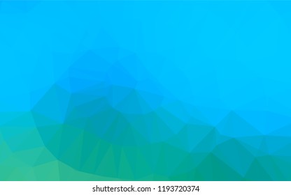 Light Blue, Green vector low poly layout. Shining illustration, which consist of triangles. The template can be used as a background for cell phones.