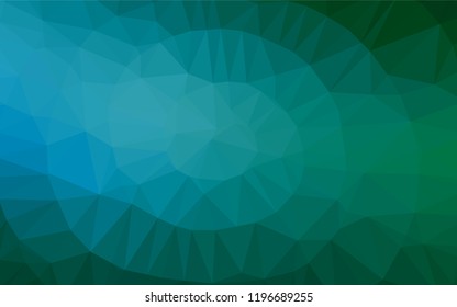 Light Blue, Green vector low poly cover. Triangular geometric sample with gradient.  A completely new design for your business.