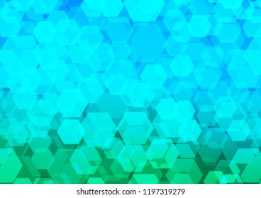 Light Blue, Green vector low poly background. Creative geometric illustration in Origami style with gradient. hexagonal pattern for your business design.