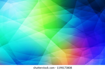 Light Blue, Green vector low poly texture. Triangular geometric sample with gradient.  Best triangular design for your business.