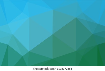 Light Blue, Green vector low poly layout. A completely new color illustration in a vague style. The polygonal design can be used for your web site.