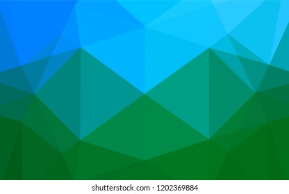 Light Blue, Green vector low poly texture. Modern geometrical abstract illustration with gradient. The completely new template can be used for your brand book.