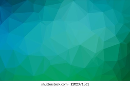 Light Blue, Green vector low poly layout. Shining illustration, which consist of triangles. Brand new style for your business design.