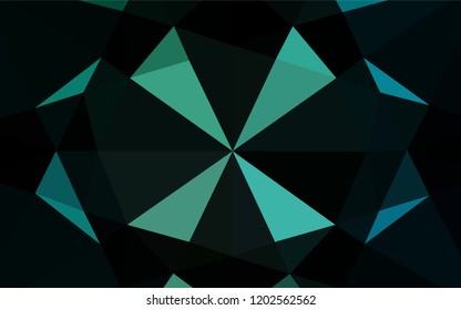 Light Blue, Green vector low poly layout. Triangular geometric sample with gradient.  A new texture for your design.