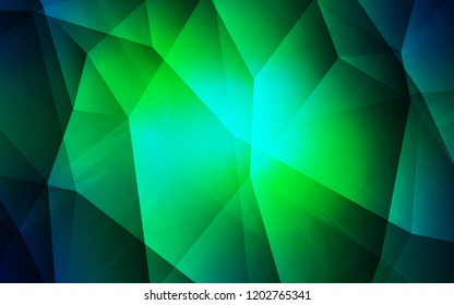 Light Blue, Green vector low poly texture. Colorful illustration in polygonal style with gradient. Template for cell phone's backgrounds.