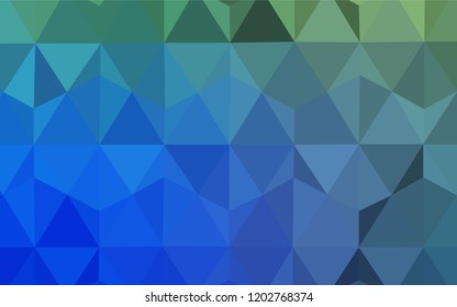 Light Blue, Green vector low poly texture. Creative geometric illustration in Origami style with gradient. Completely new template for your banner.