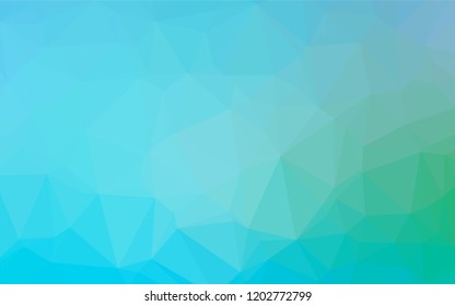 Light Blue, Green vector low poly cover. Creative geometric illustration in Origami style with gradient. Triangular pattern for your business design.