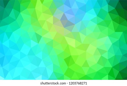 Light Blue, Green vector low poly cover. Creative geometric illustration in Origami style with gradient. Polygonal design for your web site.