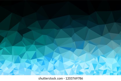 Light Blue, Green vector low poly cover. Creative geometric illustration in Origami style with gradient. Triangular pattern for your business design.