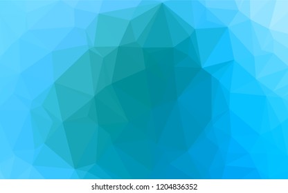 Light Blue, Green vector low poly texture. Triangular geometric sample with gradient.  A completely new template for your business design.