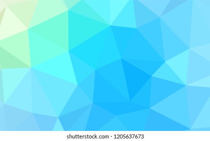 Light Blue, Green vector low poly layout. Glitter abstract illustration with an elegant triangles. A completely new design for your leaflet.