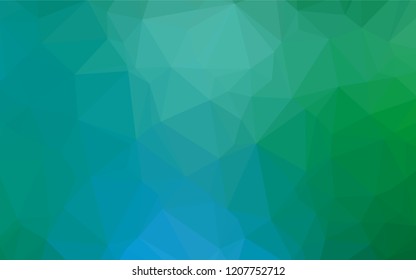Light Blue, Green vector low poly layout. Modern geometrical abstract illustration with gradient. The textured pattern can be used for background.