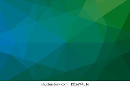 Light Blue, Green vector low poly texture. A completely new color illustration in a vague style. Triangular pattern for your business design.